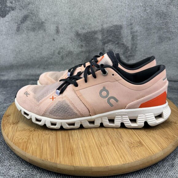 On Running Cloud X Shoes Womens Size 9 Pink Orange Helion CloudTec Athletic - Picture 4 of 11